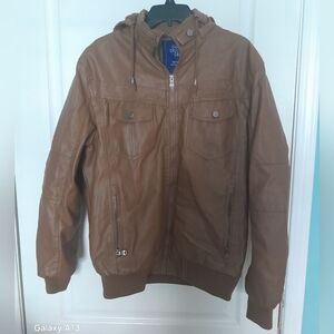 C&C California Men's Tan Hooded Bomber Jacket